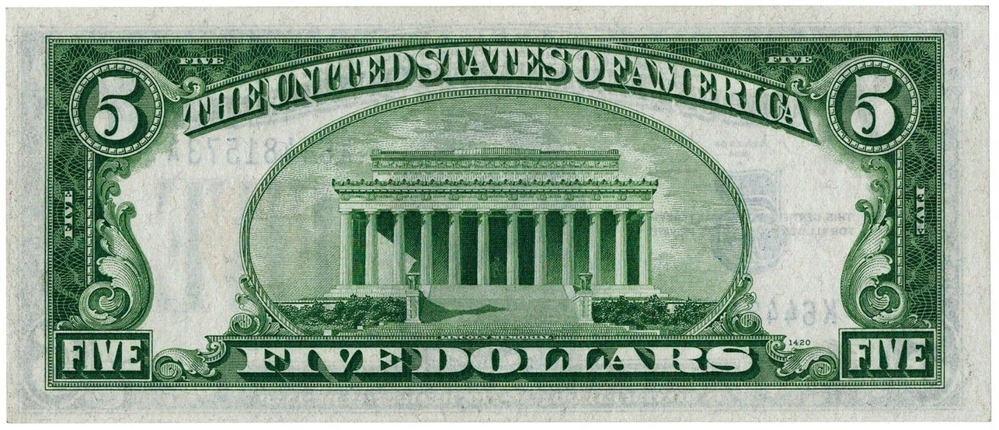 1934 A $5 North Africa WWII Silver Certificate ☆☆ FR 2307 ☆☆ Uncirculated ☆☆ 73A