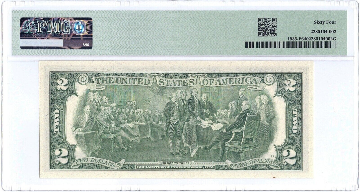 1976 $2 Fancy Serial Number Federal Reserve Note ☆☆ PMG 64 EPQ ☆☆ FR 1935-F 957
