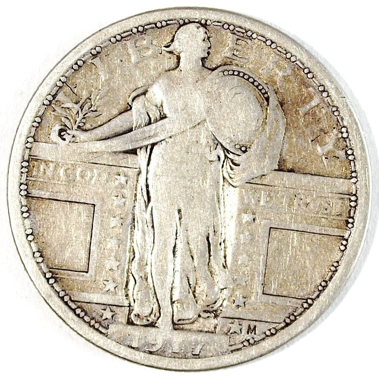 "Circulated Standing Liberty Quarters from 1916-1930."