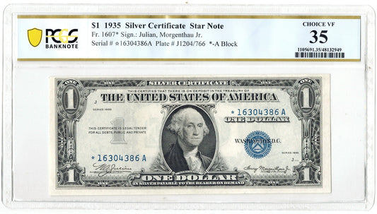 1935 Star PCGS $1 Silver Certificate ☆☆ FR 1607* ☆☆ Double Date