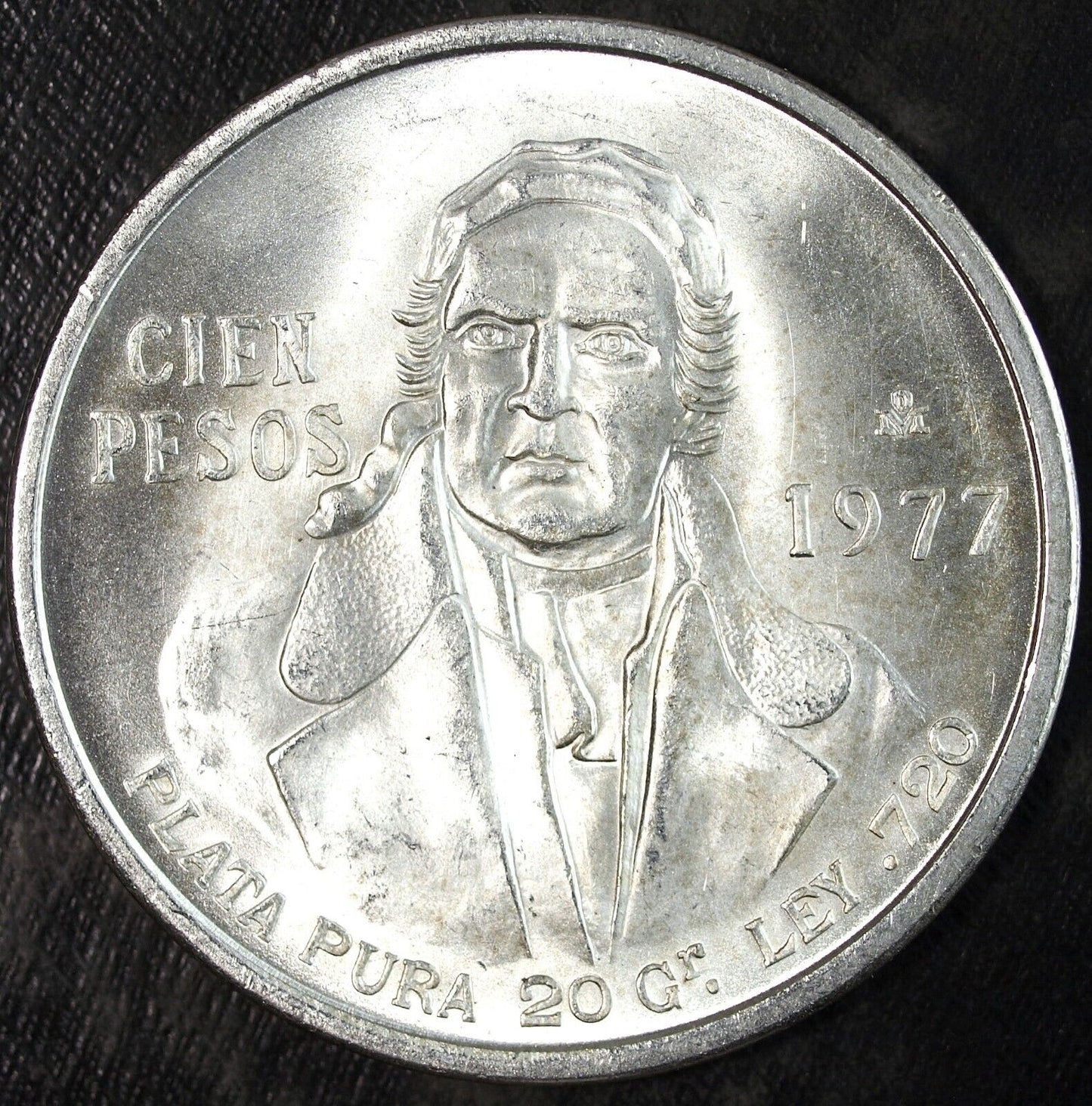 1977 Mexico Morelos 100 Pesos Silver Uncirculated ☆☆ Low 77 ☆☆ 314