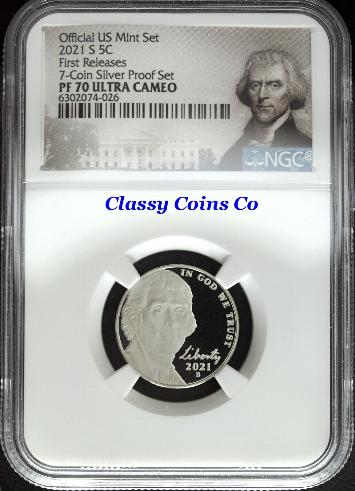 2021 S NGC PF 70 UCAM Jefferson Nickels ☆☆ First Release ☆☆ Silver Set Label