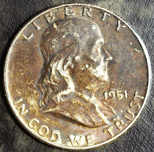 1951 P Franklin Silver Half Dollar ☆☆ Circulated ☆☆ Great Set Filler 331