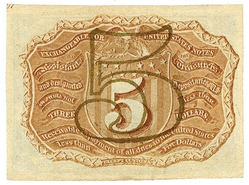 1863 2nd Issue 5 Cent Fractional Currency Note ☆☆ Fr. 1232 ☆☆ Great Collectible