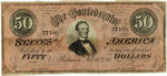 1864 T-66 $50 CSA Currency ☆☆ Feb/1864 ☆☆ Plate Ay 188