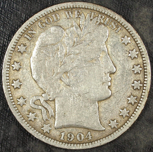 1904 O Barber Silver Half Dollar ☆☆ Circulated ☆☆ Great For Sets 124