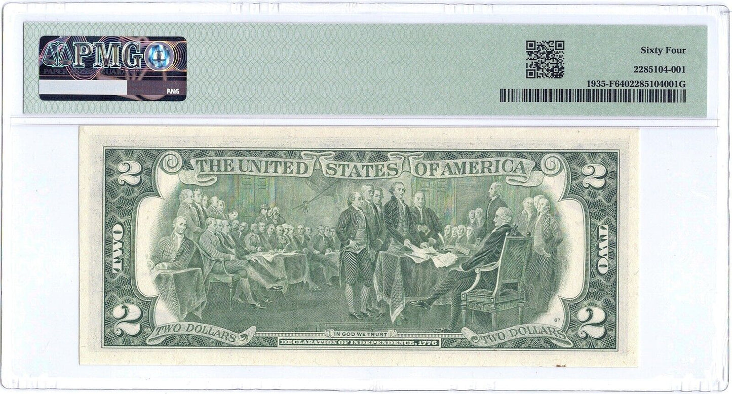 1976 $2 Fancy Serial Number Federal Reserve Note ☆☆ PMG 64 EPQ ☆☆ FR 1935-F 958