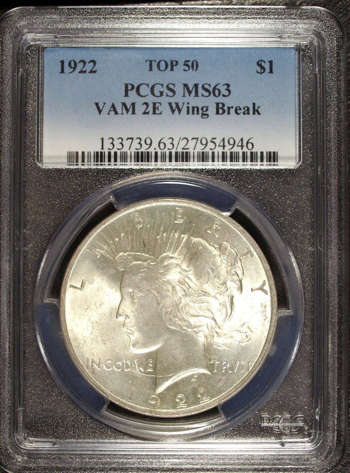 1922 P PCGS MS 63 Peace Silver Dollar ☆☆ Top 50 VAM 2E ☆☆ Great Set Filler 946