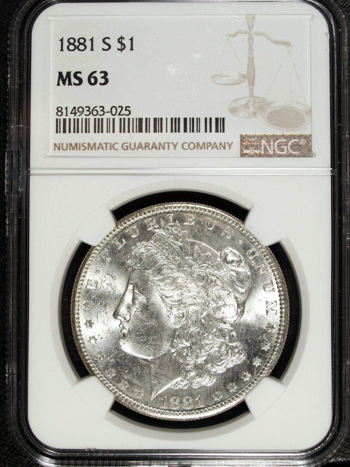 1881 S NGC MS 63 Morgan Silver Dollar ☆☆ UnCirculated ☆☆ Great For Sets 025