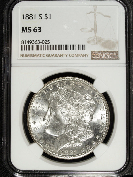 1881 S NGC MS 63 Morgan Silver Dollar ☆☆ UnCirculated ☆☆ Great For Sets 025