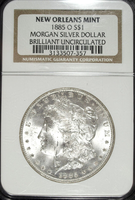 1885 O NGC Brilliant Uncirculated Morgan Silver Dollar ☆☆ Great Collectible ☆☆