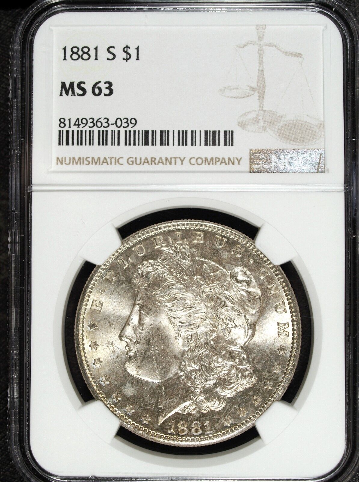 1881 S NGC MS 63 Morgan Silver Dollar ☆☆ UnCirculated ☆☆ Great For Sets 039