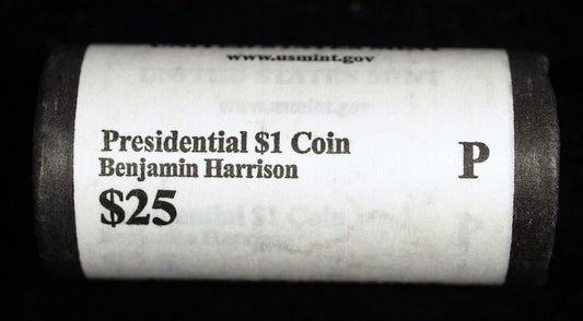 2012 P Benjamin Harrison Presidential $25 US Mint Dollar Roll ☆ Unopened 408