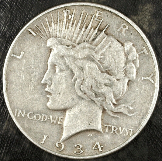 1934 P Peace Silver Dollar ☆☆ Circulated ☆☆ Great Set Filler 411