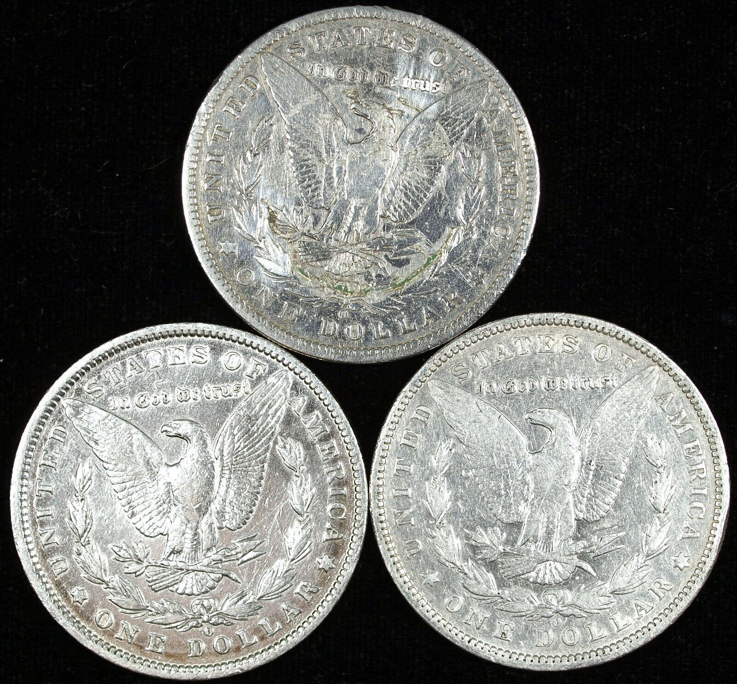 Lot of 3 1900O,86O,97O Morgan Silver Dollars ☆☆ Circulated ☆☆ Great For Sets 189