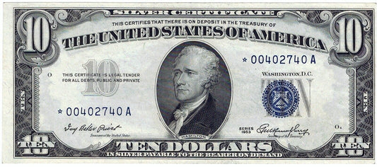 1953 $10 Star Silver Certificate ☆☆ FR 1706* ☆☆ Great For Sets