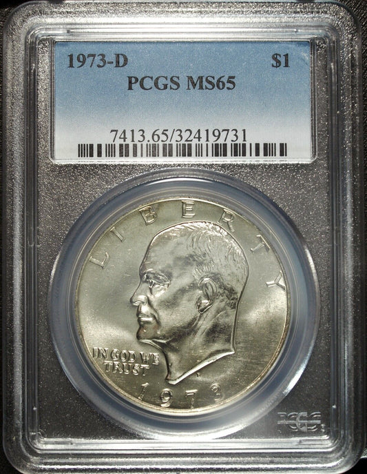 1973 D PCGS MS 65 Uncirculated Eisenhower Dollar ☆☆ Great Collectible 731