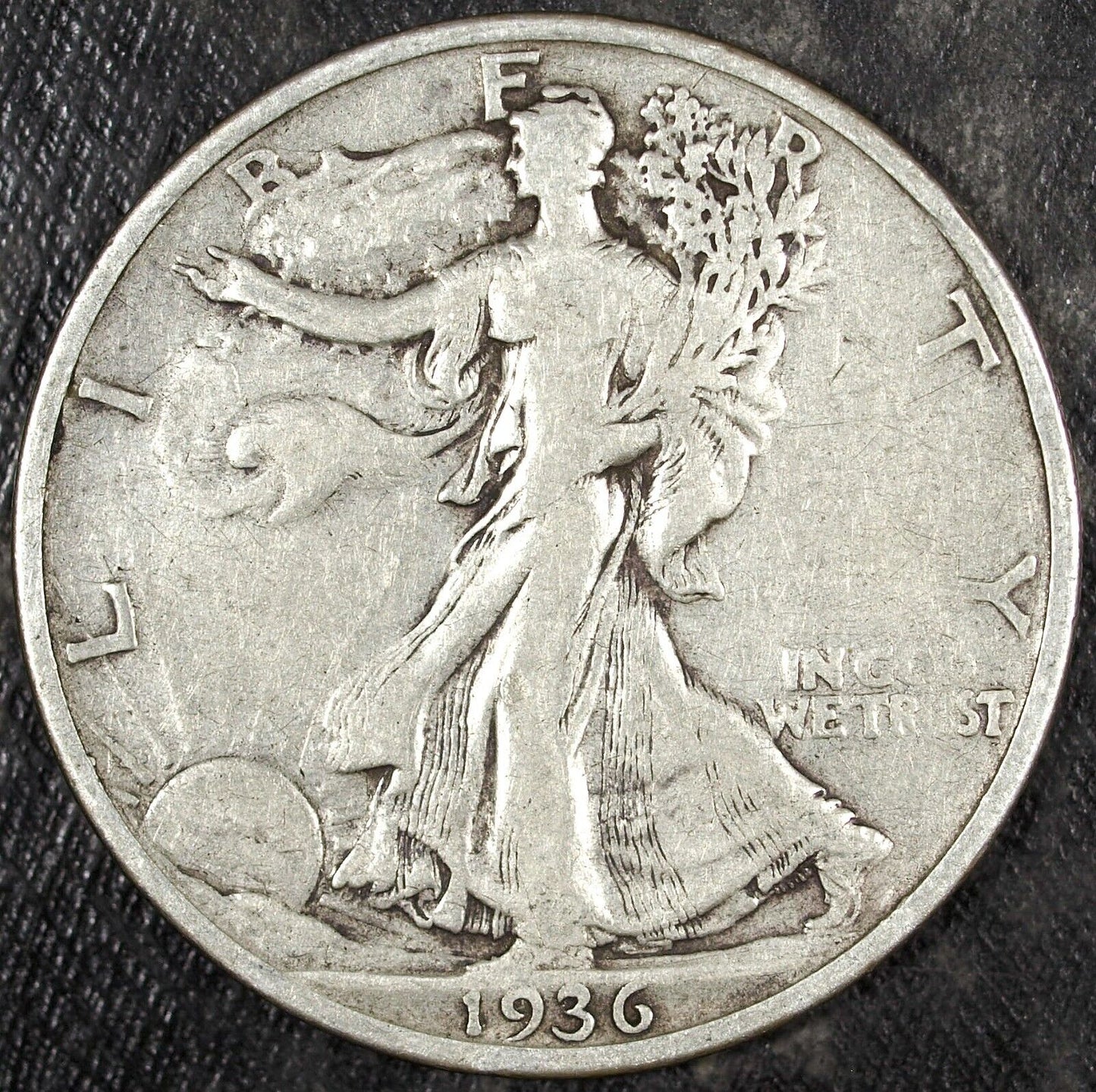 1936 S Walking Liberty Silver Half Dollar ☆☆ Circulated ☆☆ Great Set Filler 321