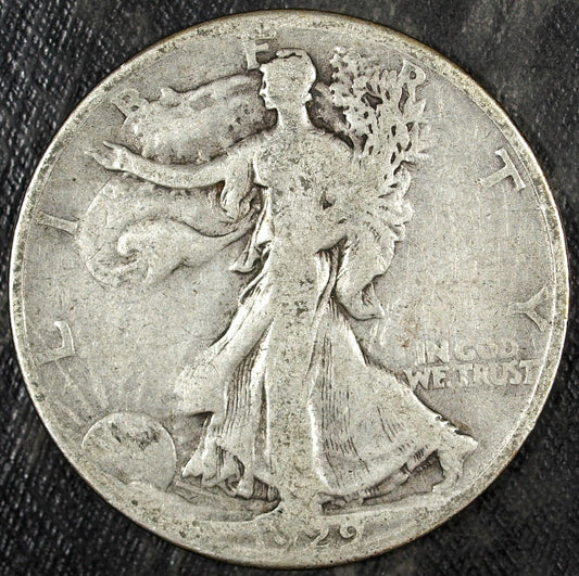 1929 S Walking Liberty Silver Half Dollar ☆☆ Circulated ☆☆ Great Set Filler 320