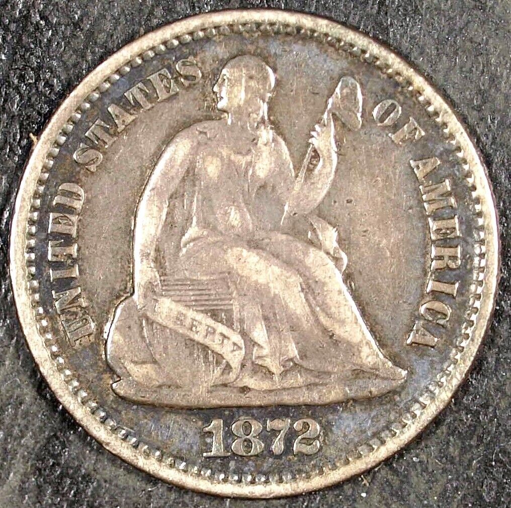 1872 P Seated Liberty Silver Half Dime ☆☆ Circulated ☆☆ Great For Sets 114