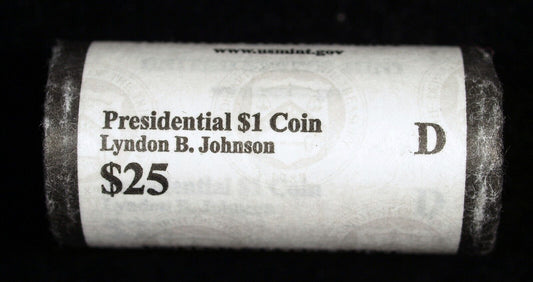 2015 D Lyndon B. Johnson Presidential $25 US Mint Dollar Roll ☆☆ Unopened ☆ 403