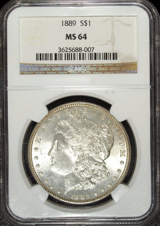 1889 P NGC MS 64 Morgan Silver Dollar ☆☆ Great Set Filler 007