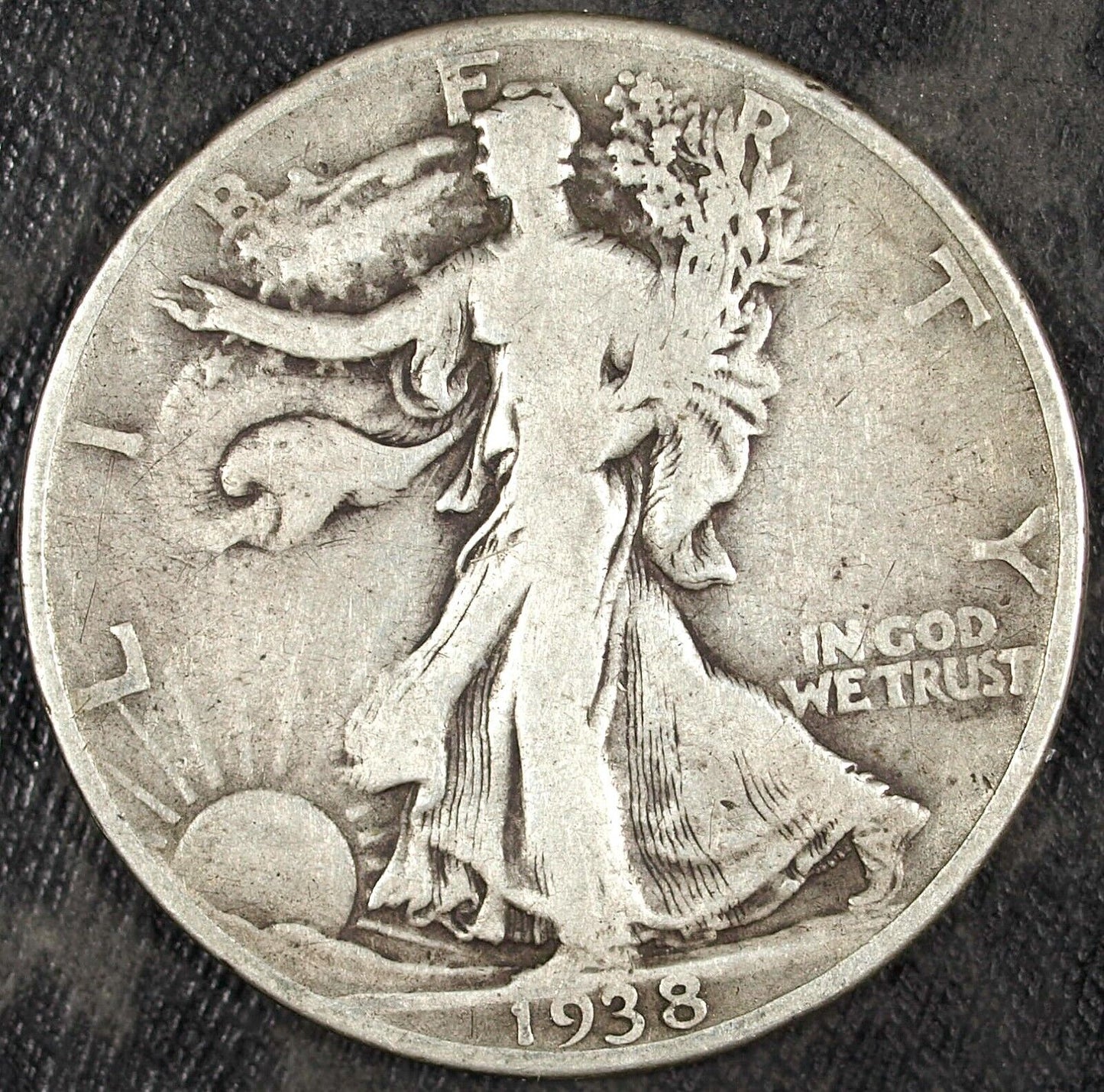 1938 D Walking Liberty Silver Half Dollar ☆☆ Circulated ☆☆ Great Set Filler 154