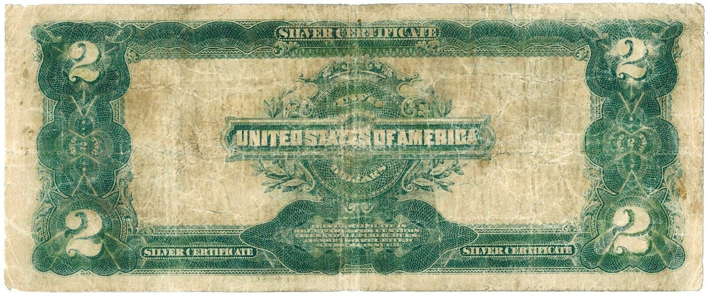 1899 $2 Silver Certificate Mini Porthole ☆☆ Fr. 258 ☆☆ Spellman/White 539