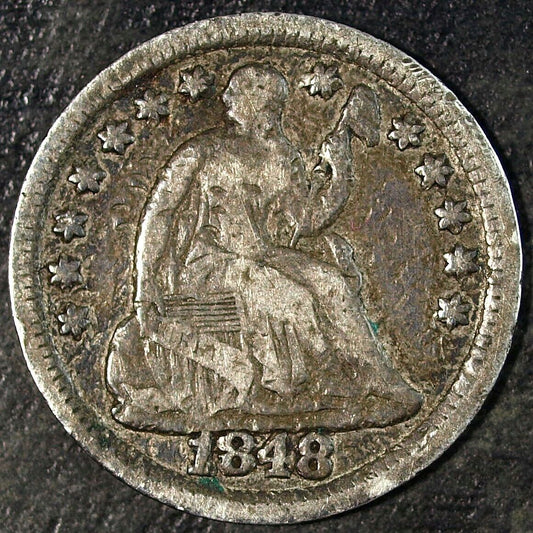 1848 P Seated Liberty Silver Half Dime ☆☆ Circulated ☆☆ Great For Sets 205