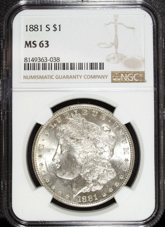 1881 S NGC MS 63 Morgan Silver Dollar ☆☆ UnCirculated ☆☆ Great For Sets 038