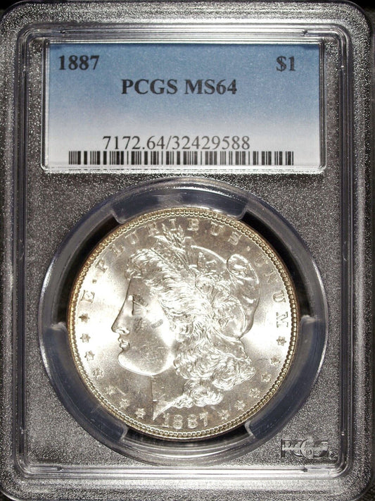 1887 P PCGS MS 64 Morgan Silver Dollar ☆☆ Great Collectible ☆☆ 588