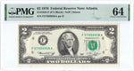 1976 $2 Fancy Serial Number Federal Reserve Note ☆☆ PMG 64 EPQ ☆☆ FR 1935-F 958