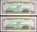 2004 2-$50  Federal Reserve Note ☆☆ Quad "8's" ☆☆ Consecutive Numbers