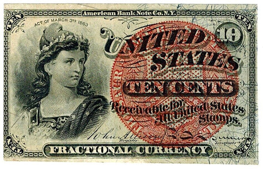 1869-75 4th Issue 10 Cent Fractional Currency ☆☆ Fr. 1261 ☆☆ Great Collectible