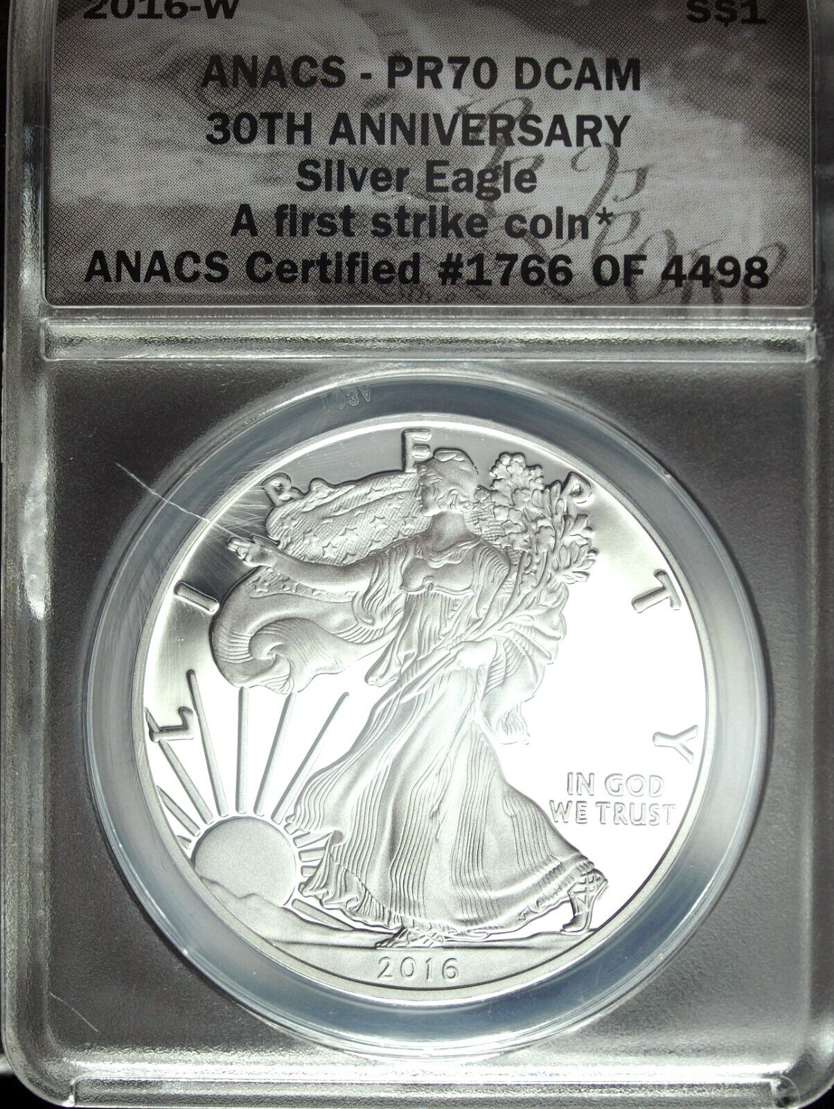 2016 W ANAC's PF 70 Proof DCAM American Silver Eagle ☆☆ 30th Anniversary ☆ 766