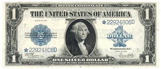 1923 Star $1 Silver Certificate ☆☆ Fr. 238 ☆☆ Woods/White 806