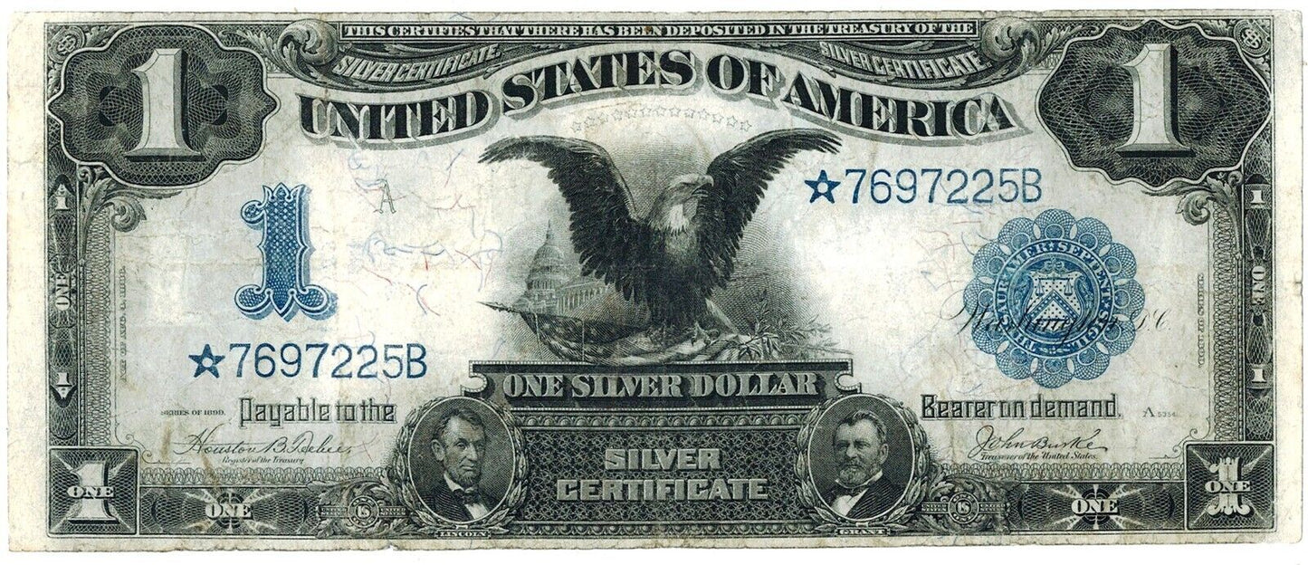 1899 Star $1 Black Eagle Silver Certificate ☆☆ Fr. 233 ☆☆ Tehee/Burke 225