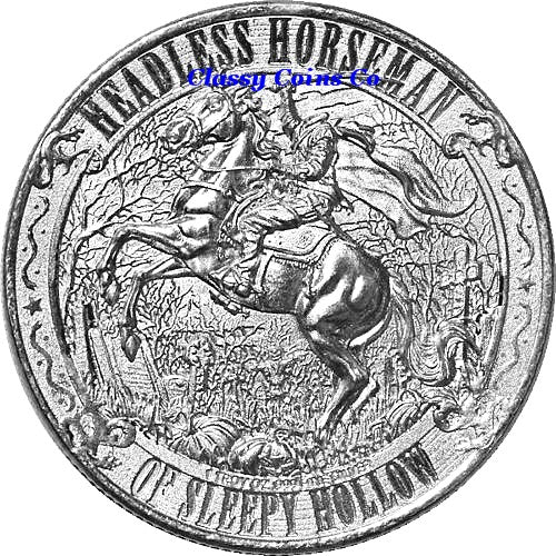 Headless Horseman "Legend of Sleepy Hollow" Silver Round .999 1 Troy Ounce ☆☆