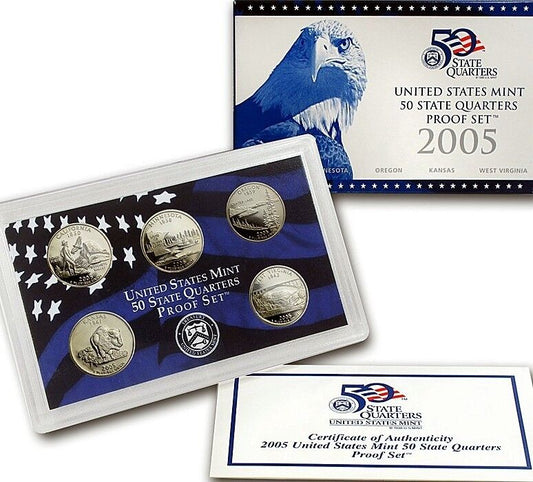 2005 S State Clad Quarter Proof Set ☆☆ Gorgeous Details ☆☆Ultra Cameo Quarters☆☆