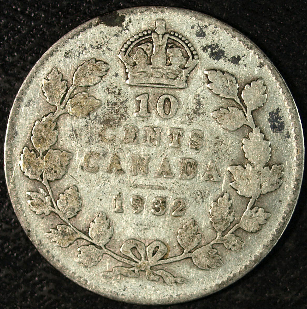 1932 Canada Silver 10 Cents ☆☆ Circulated ☆☆ Great Set Filler 106