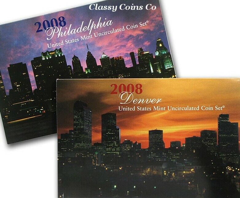 2008 P & D US Mint Set ☆☆ 28 Coins ☆☆ US Mint Cards ☆☆ Great For Sets