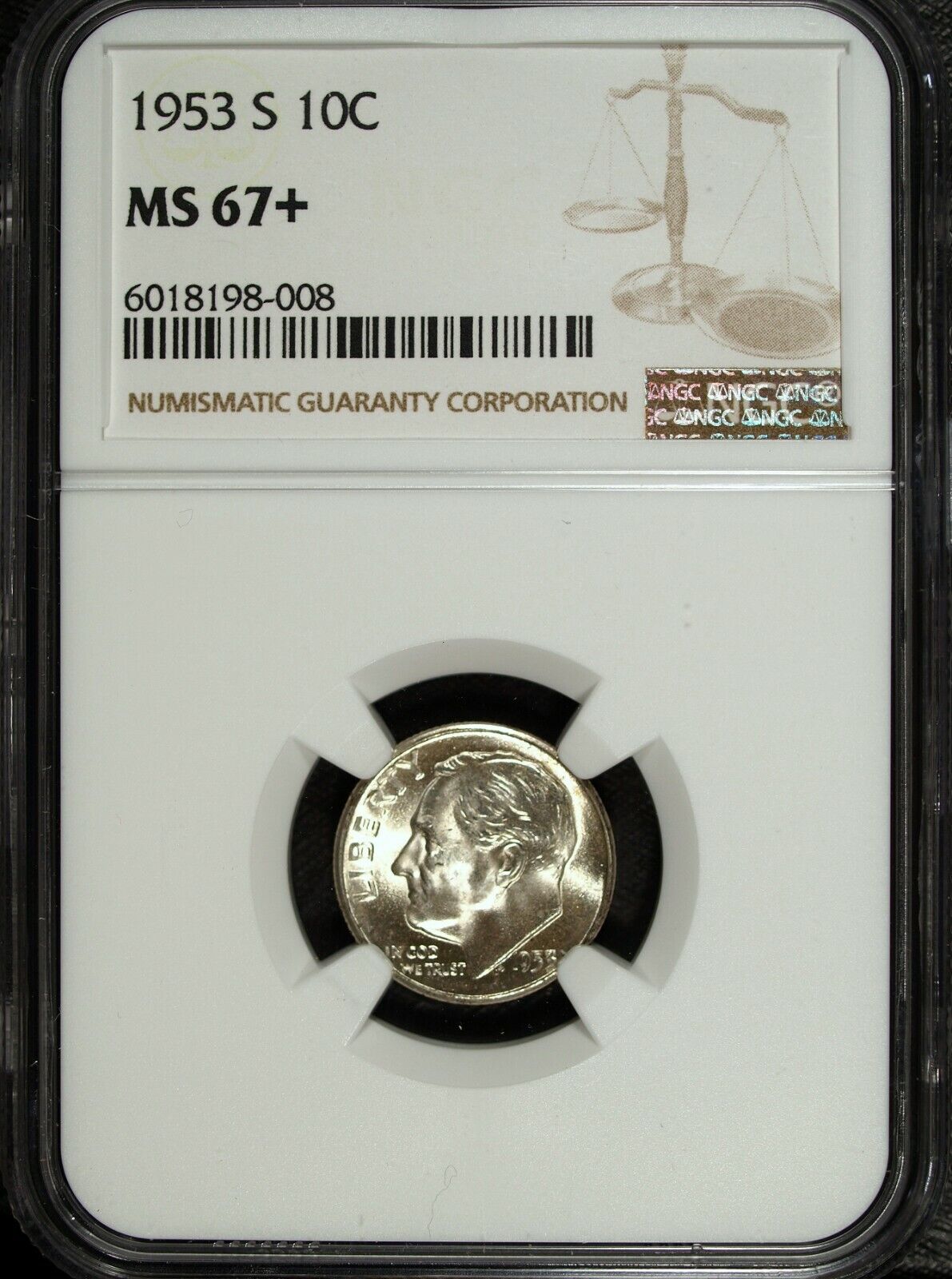 1953 S NGC MS 67 Plus Roosevelt Silver Dime ☆☆ Great For Sets ☆☆ 008