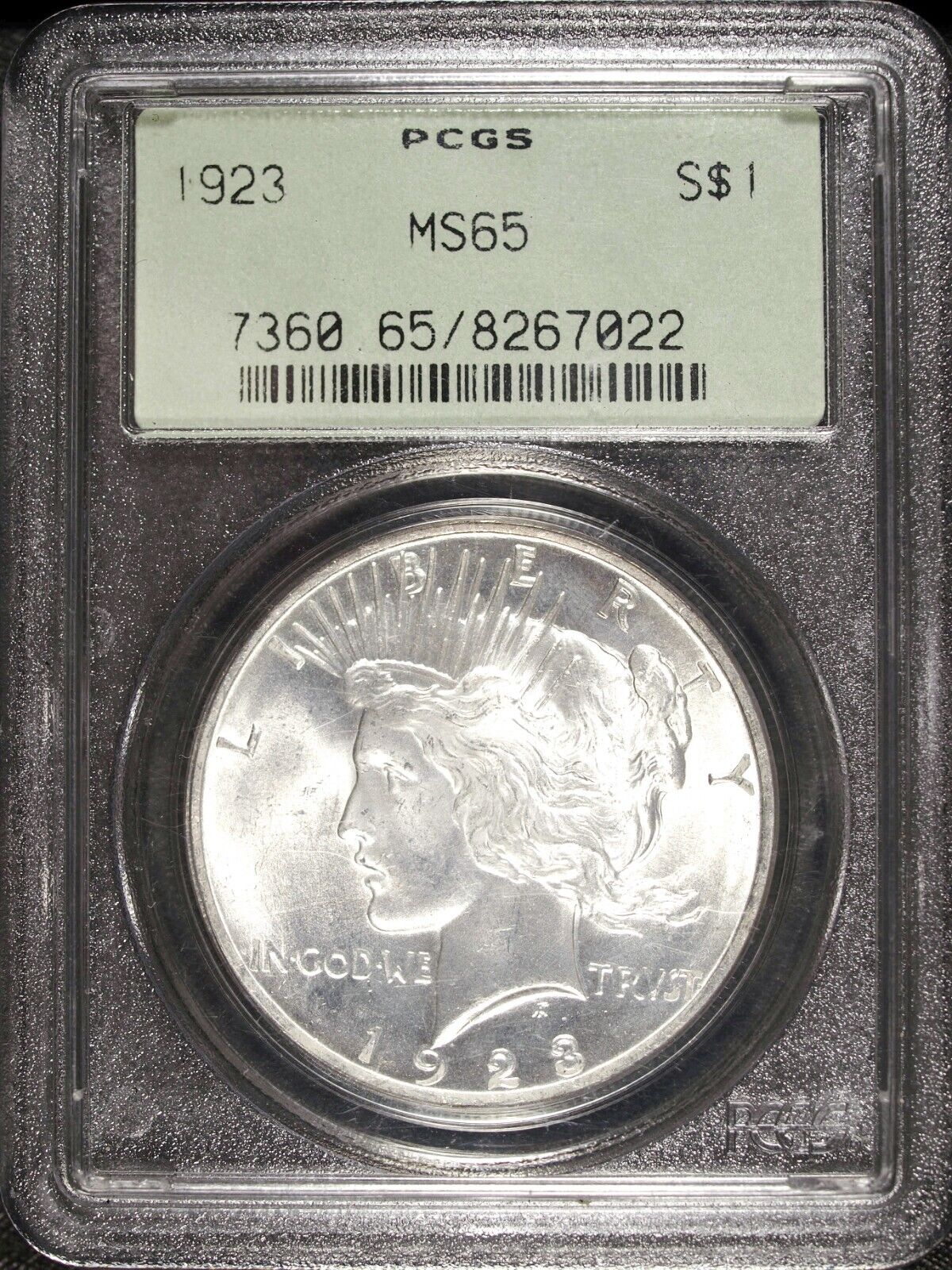 1923 P PCGS MS 65 Peace Silver Dollar ☆☆ Old Green Label ☆☆ Great For Sets 022
