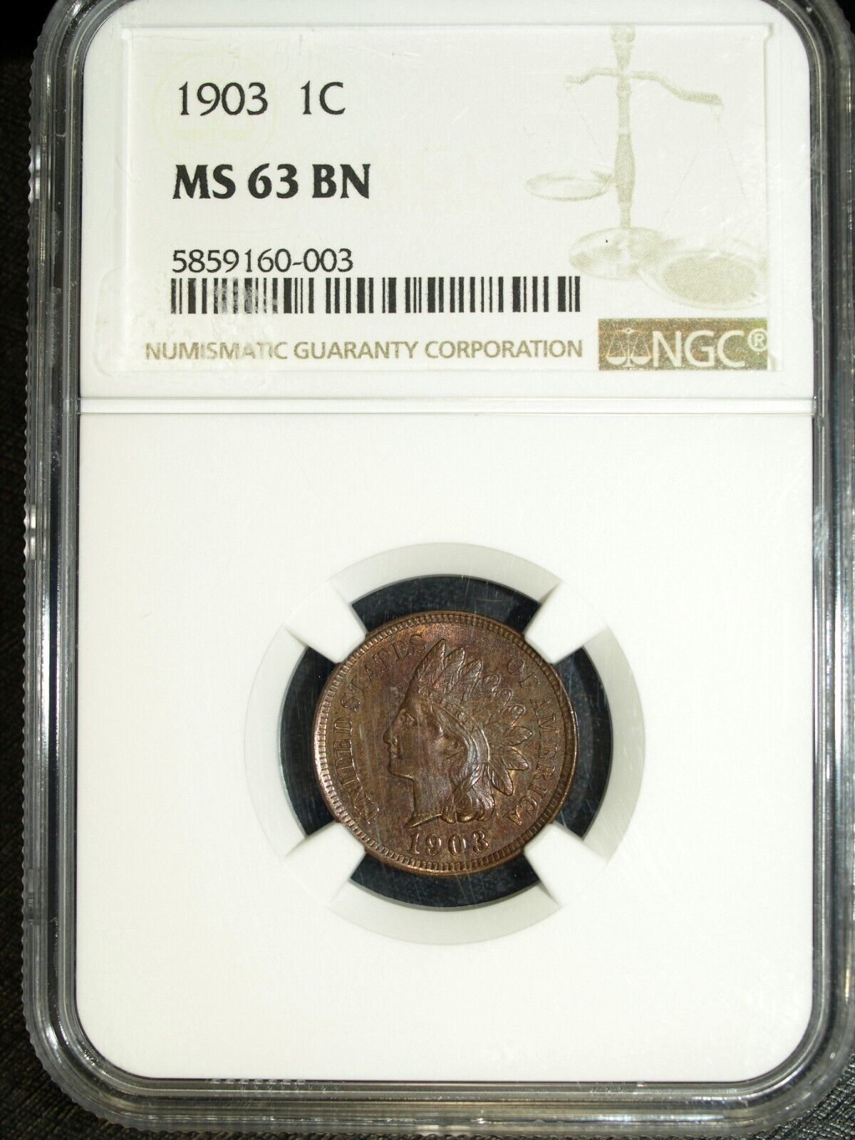1903 NGC MS 63 BN Indian Head UnCirculated Cent ☆☆ Great For Sets ☆☆ 003