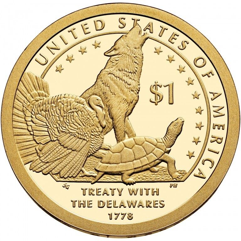 2013 S Proof Sacagawea Native American Dollar ☆☆ Treaty with The Delawares