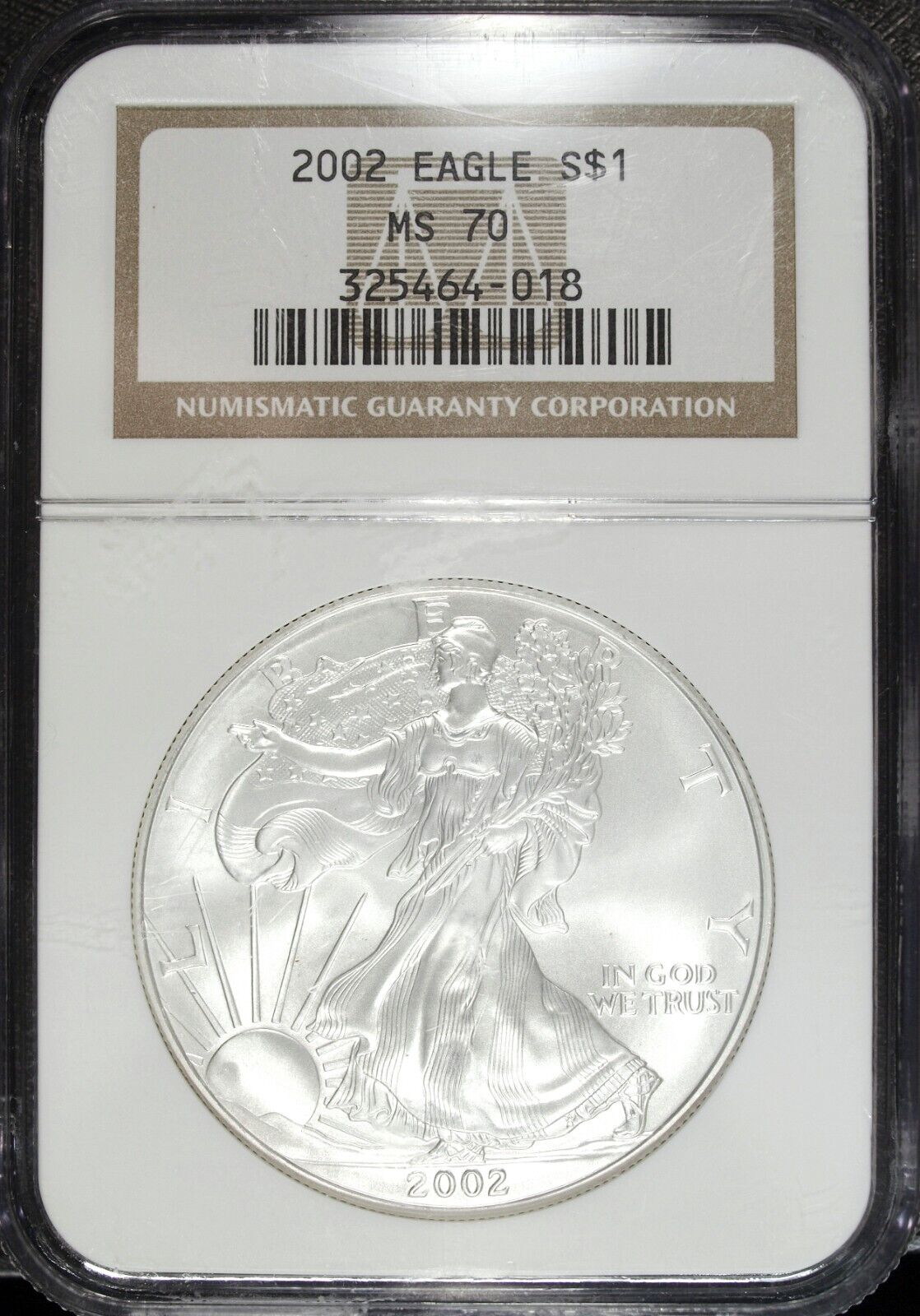 2002 NGC MS 70 American Silver Eagle ☆☆ Uncirculated ☆☆ 018