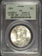 1964 PCGS Sample Slab Uncirculated Kennedy Silver Half Dollar ☆☆ Green Label