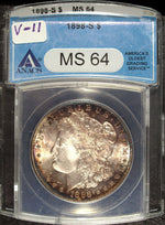 1898 S ANAC's MS 64 Morgan Silver Dollar ☆☆ Beautifully Rosetta Toned ☆☆ 329