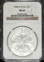 2008 W NGC MS 69 American Silver Eagle ☆☆ Great Collectible ☆☆ 009