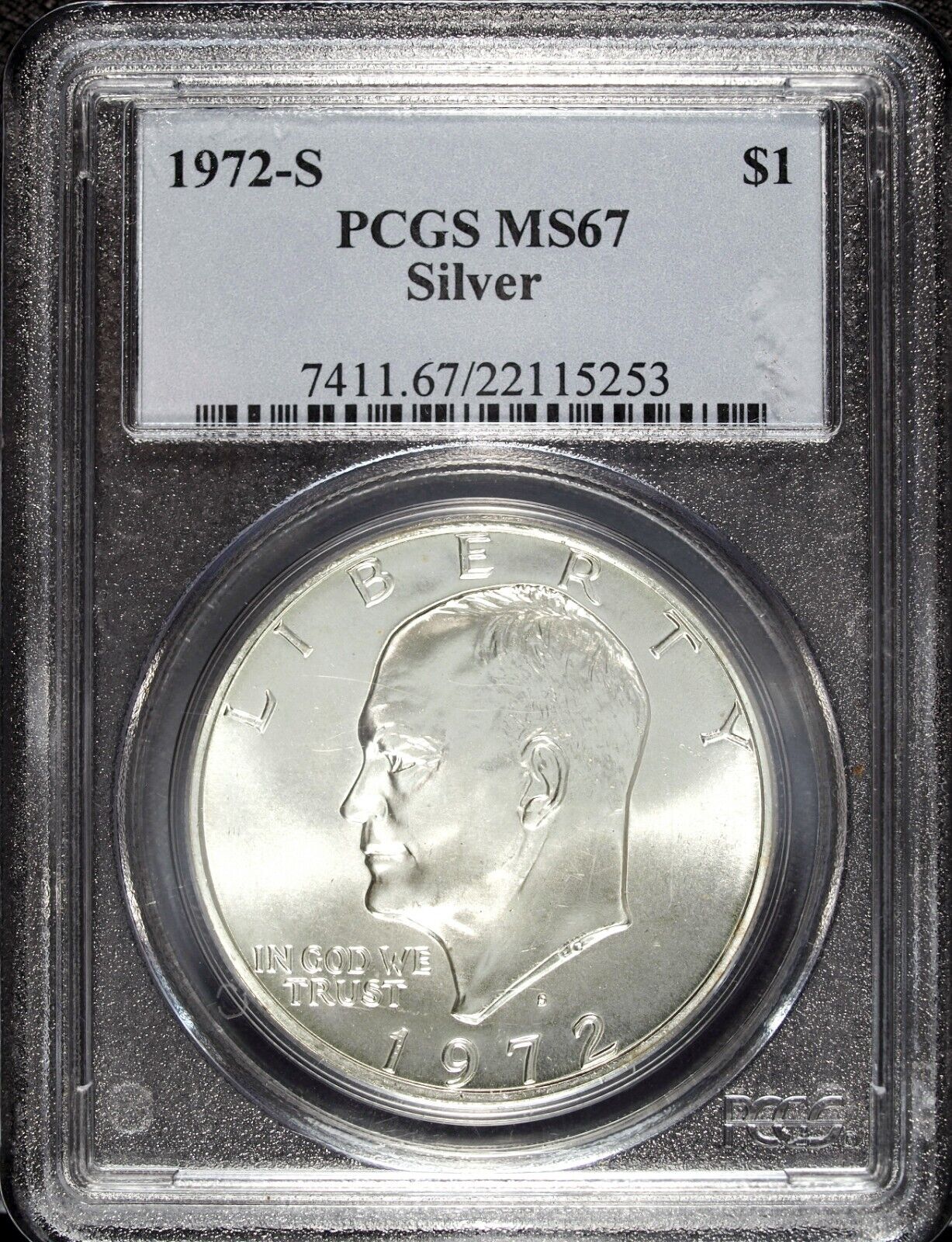 1972 S PCGS MS 67 Silver Uncirculated Eisenhower Dollar ☆☆ Great Collectible 253